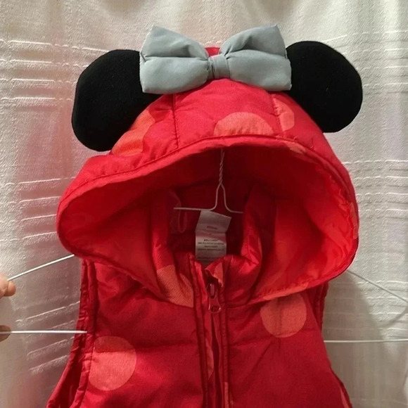 Disney Minnie Mouse hooded vest red 4T - Picture 3 of 7